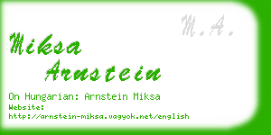 miksa arnstein business card